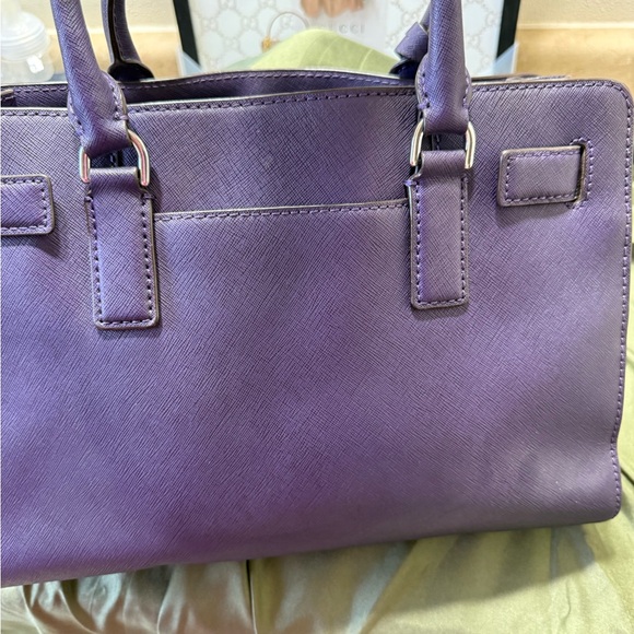 Michael Kors Saffiano Leather Satchel – Deep Purple – Silver Hardware - Picture 10 of 16
